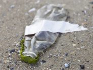 Plastic rubish on St Kilda beach.